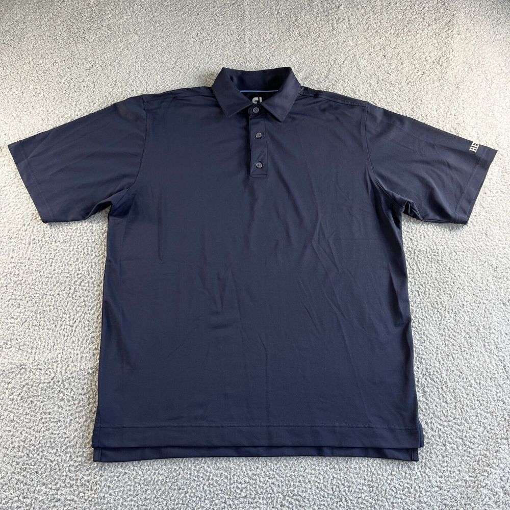 NEW FootJoy Polo Shirt Mens Large Blue Pullover Golf Performance Outdoor Stretch